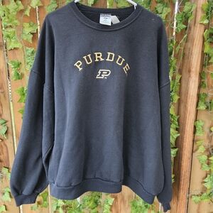 Jerzees Black Purdue Men's Crewneck Sweater